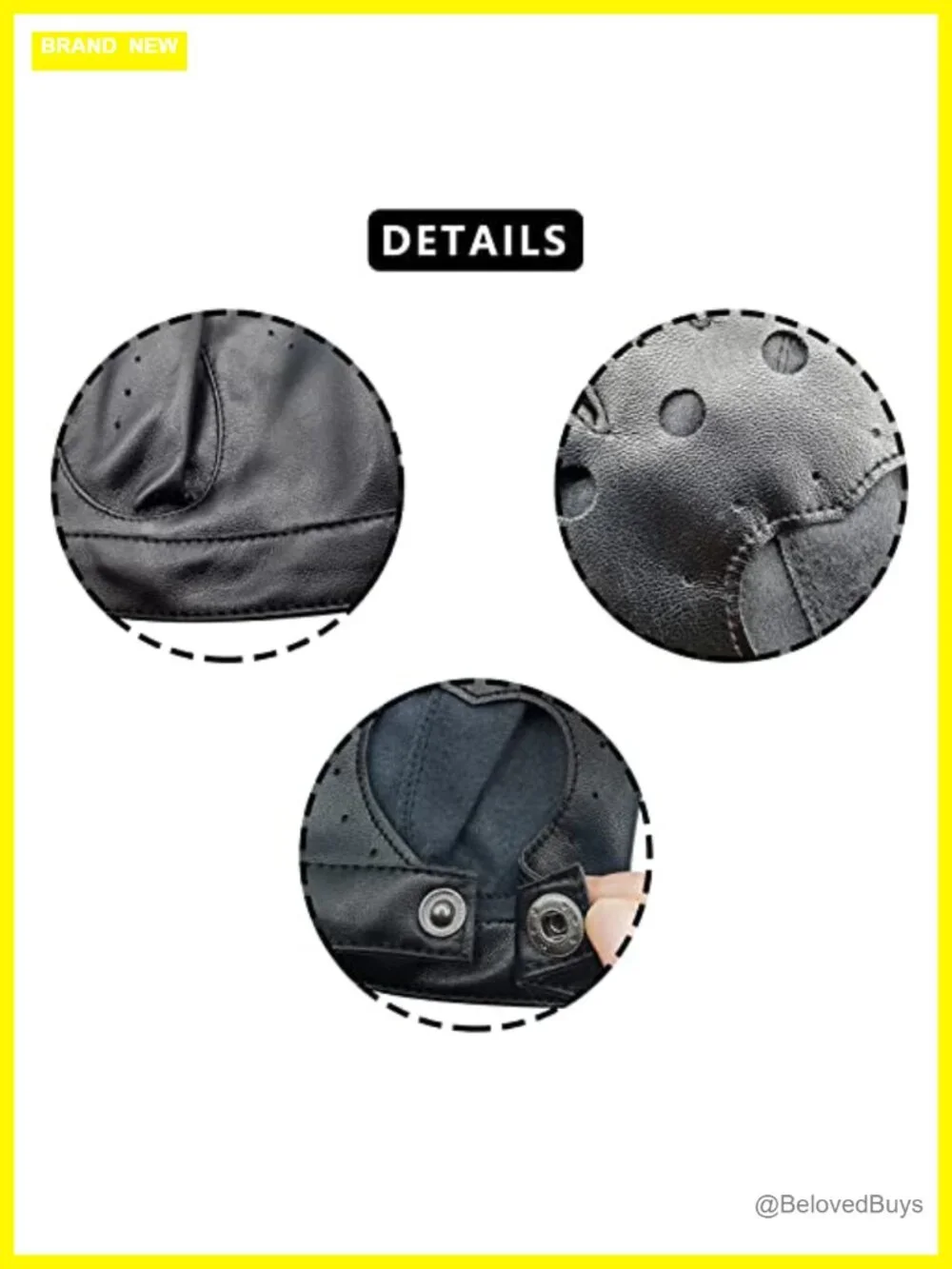 PU Leather Fingerless Gloves with Heart Cutout Punk Rock Halloween Costume